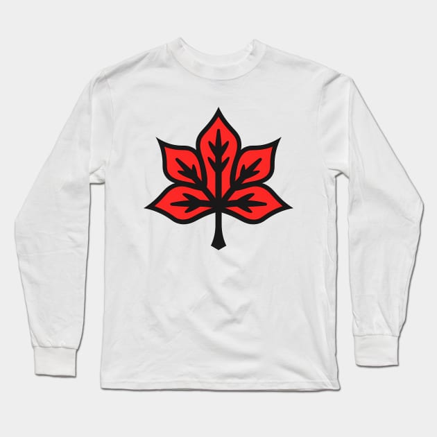 Funky Maple Leaf Long Sleeve T-Shirt by Minimal Kingdom